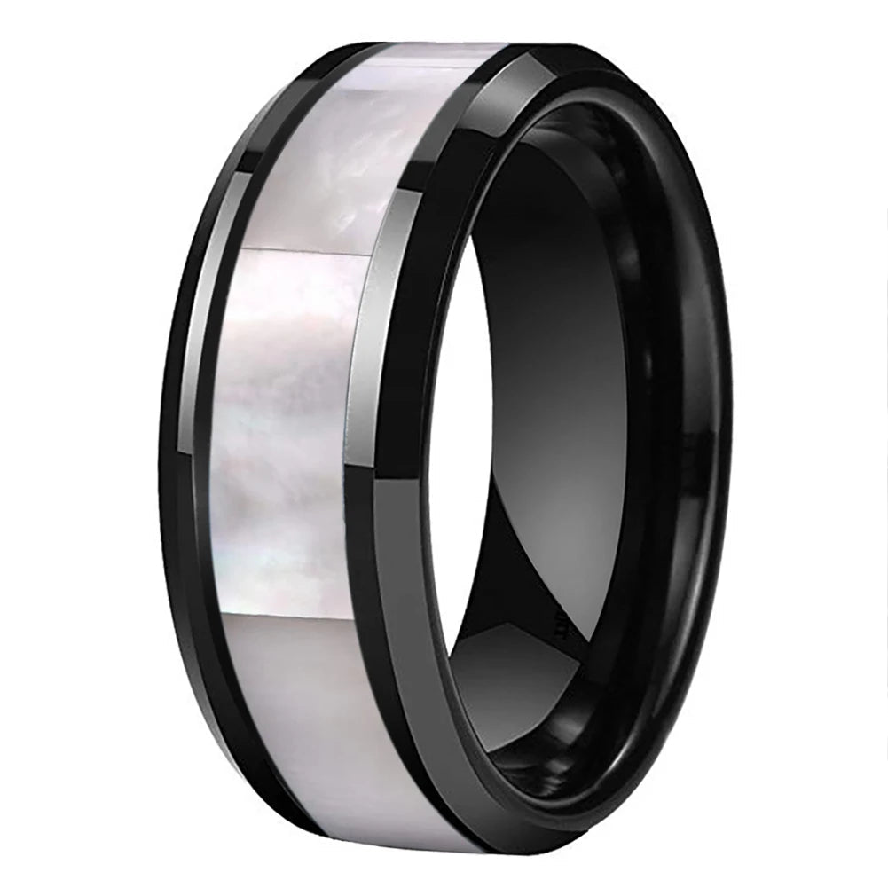 Mother of Pearl Tungsten Ring 