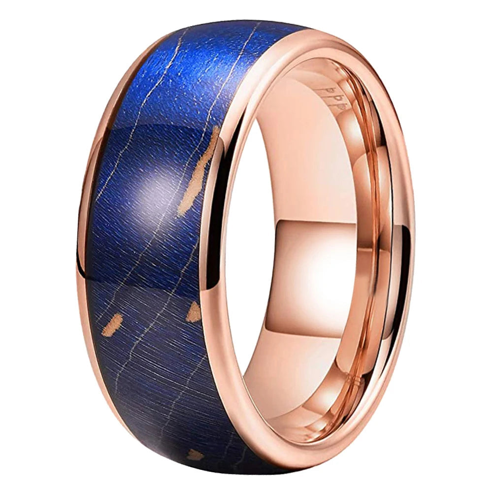 Multicolor Dyed Wood Tungsten Ring