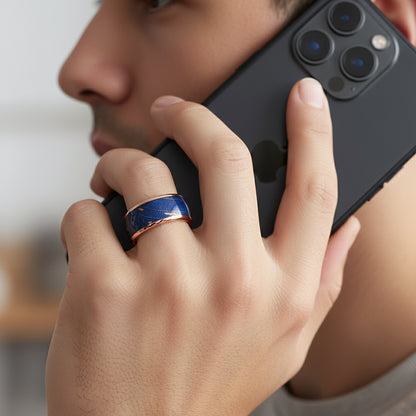 Multicolor Dyed Wood Tungsten Ring