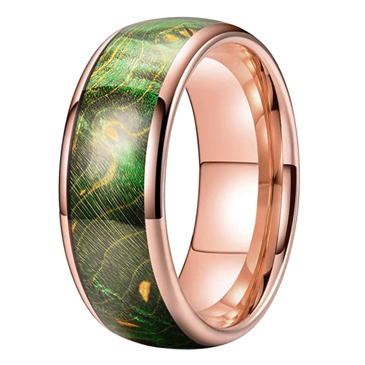 Multicolor Dyed Wood Tungsten Ring