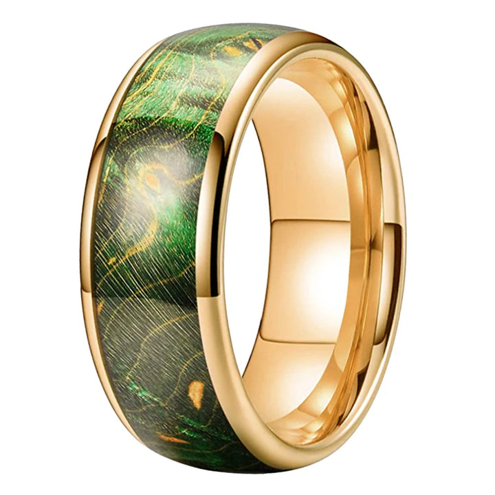 Multicolor Dyed Wood Tungsten Ring