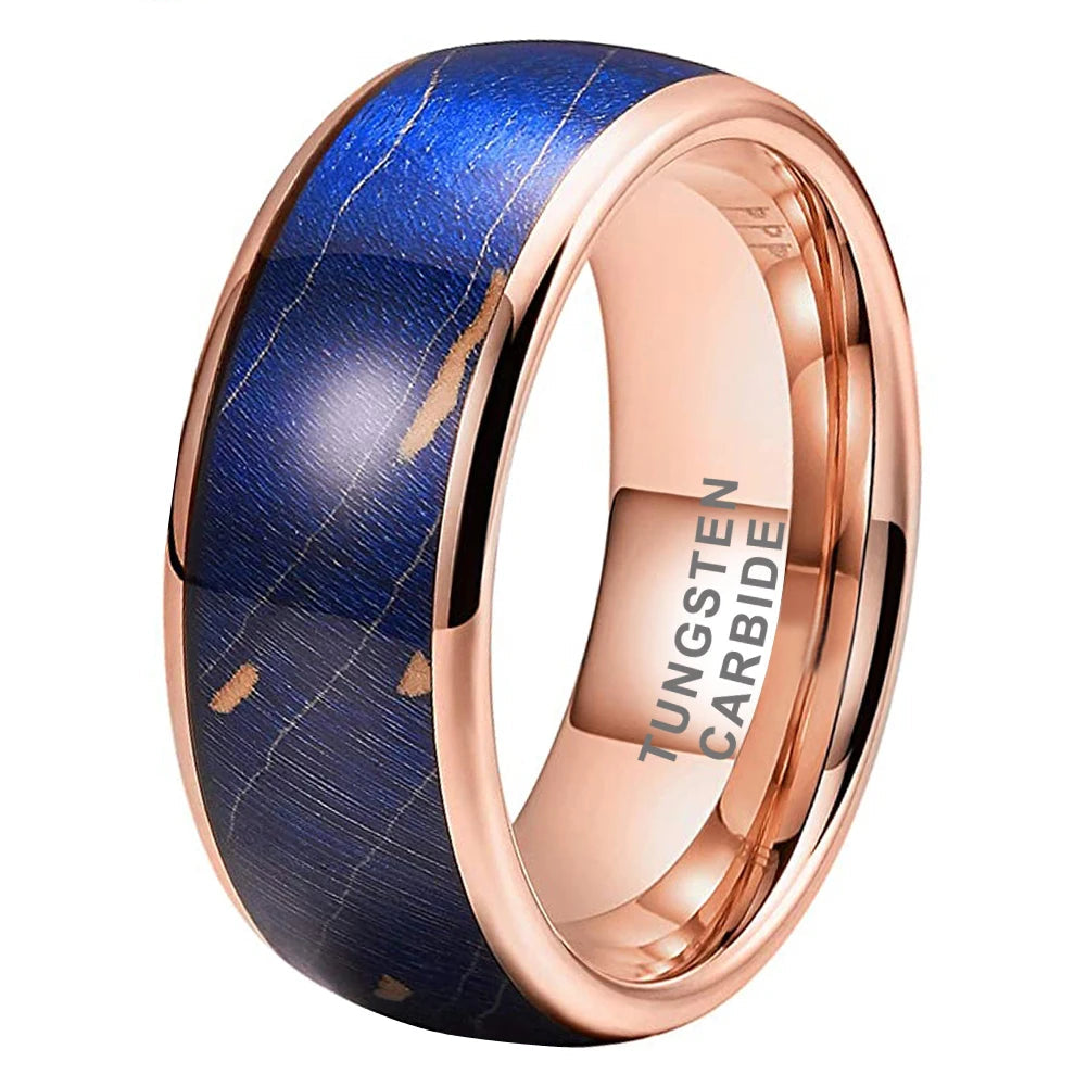 Multicolor Elder Wood Inlay Tungsten Wedding Band