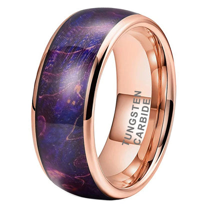 Multicolor Elder Wood Inlay Tungsten Wedding Band