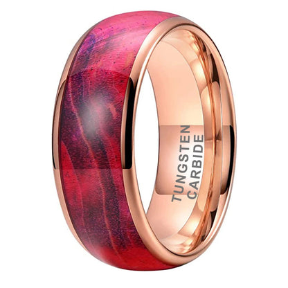 Multicolor Elder Wood Inlay Tungsten Wedding Band