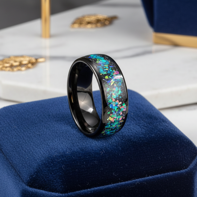 Opal-_Black_-Tungsten_Ring