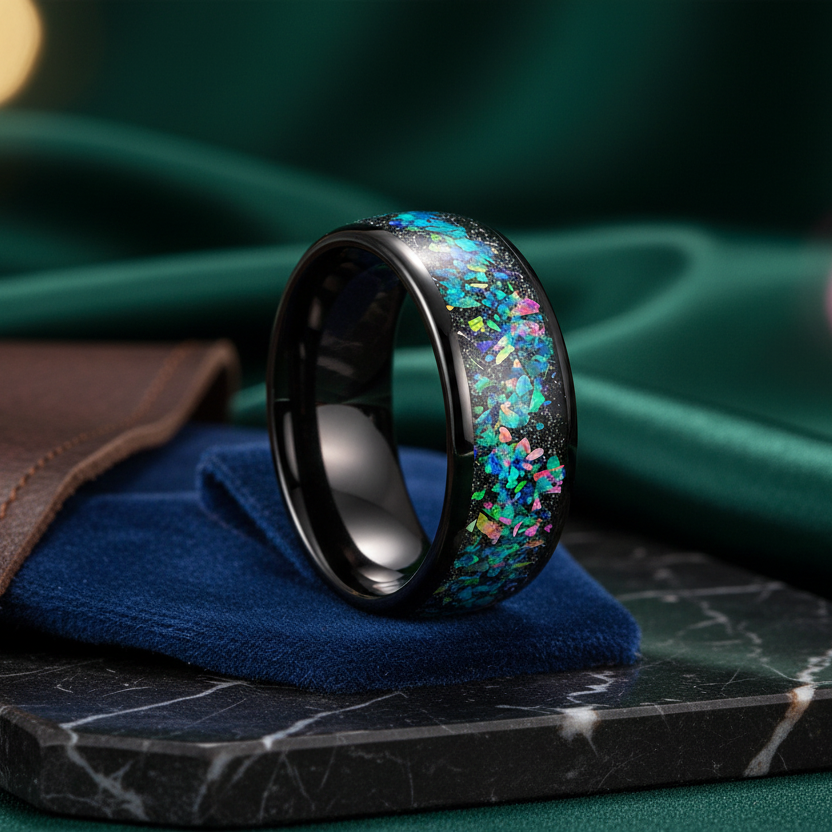 Opal-_Black_-Tungsten_Ring