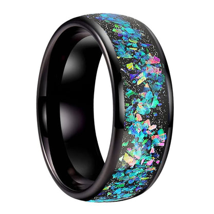 Opal Black Tungsten Ring