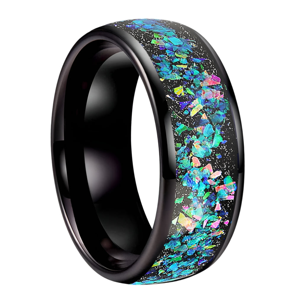 Opal Black Tungsten Ring