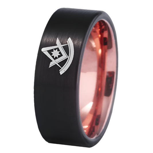 Past Master Masonic Tungsten Ring