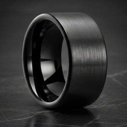 Pipe Cut Tungsten Wedding Band