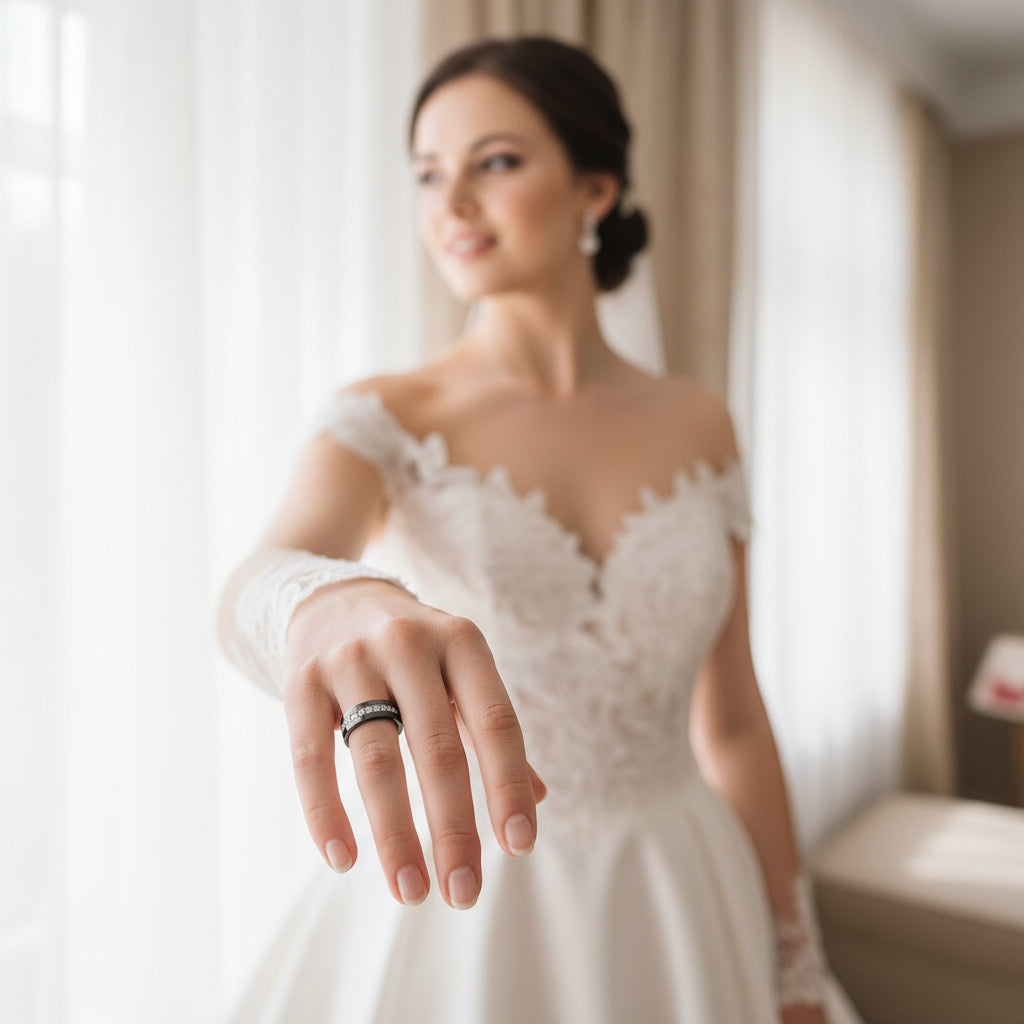 Pipe_Cut_CZ_Stone_Inlay_Black_Tungsten_Carbide_Ring