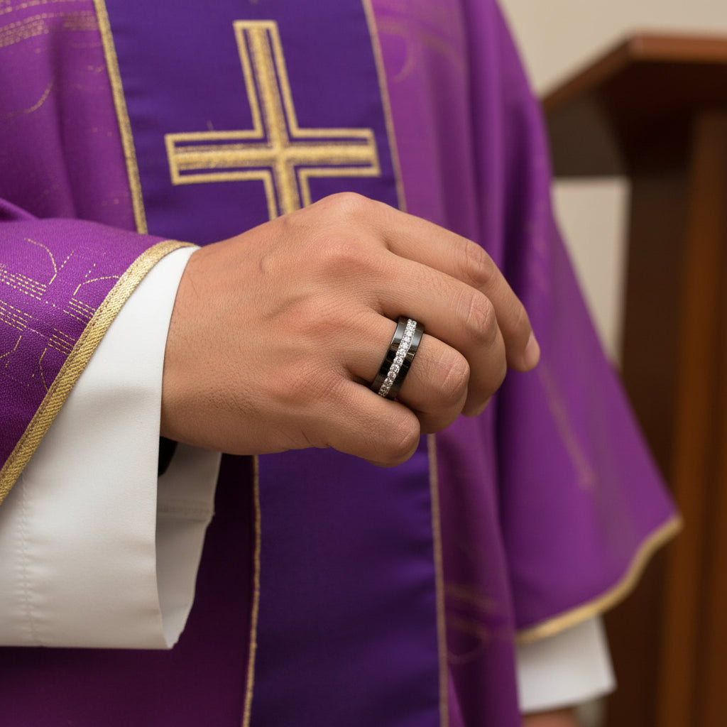 Pipe_Cut_CZ_Stone_Inlay_Black_Tungsten_Carbide_Ring