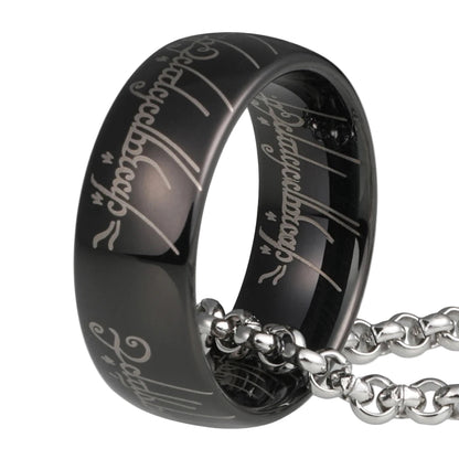 Polished Black Tungsten Ring