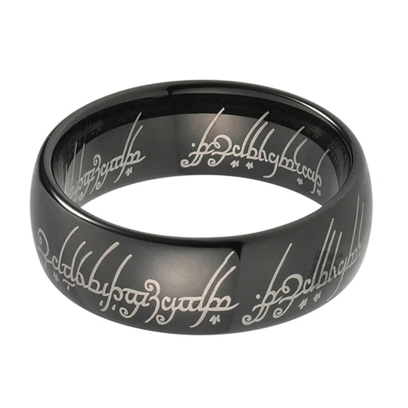 Polished Black Tungsten Ring