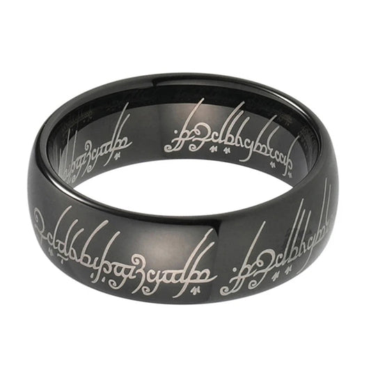 Polished Black Tungsten Ring