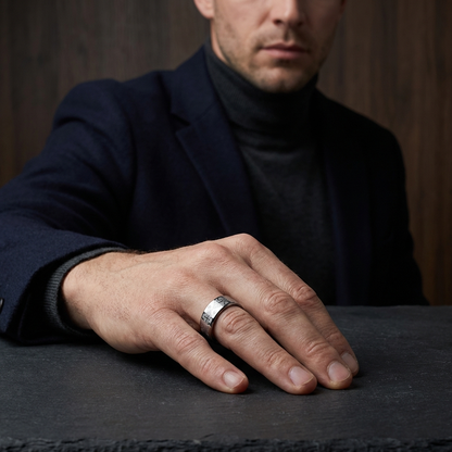 Polished Tungsten Wedding Band with Engraved Cross