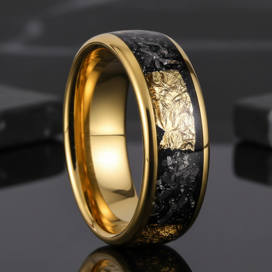 Polished Tungsten Ring in Deep Black