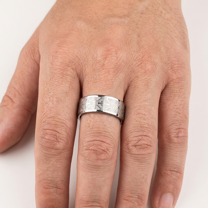 Polished Tungsten Wedding Band with Engraved Cross