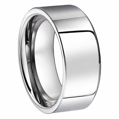 The Accord — Flat Polished Silver Tungsten Wedding Band