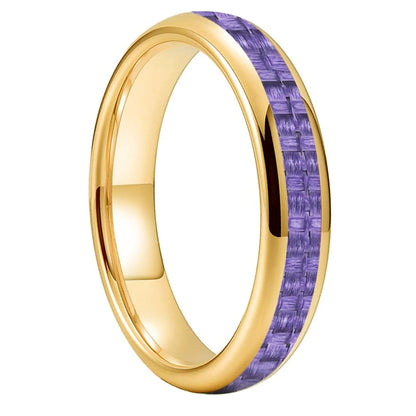 Purple Carbon Fiber Tungsten Ring 