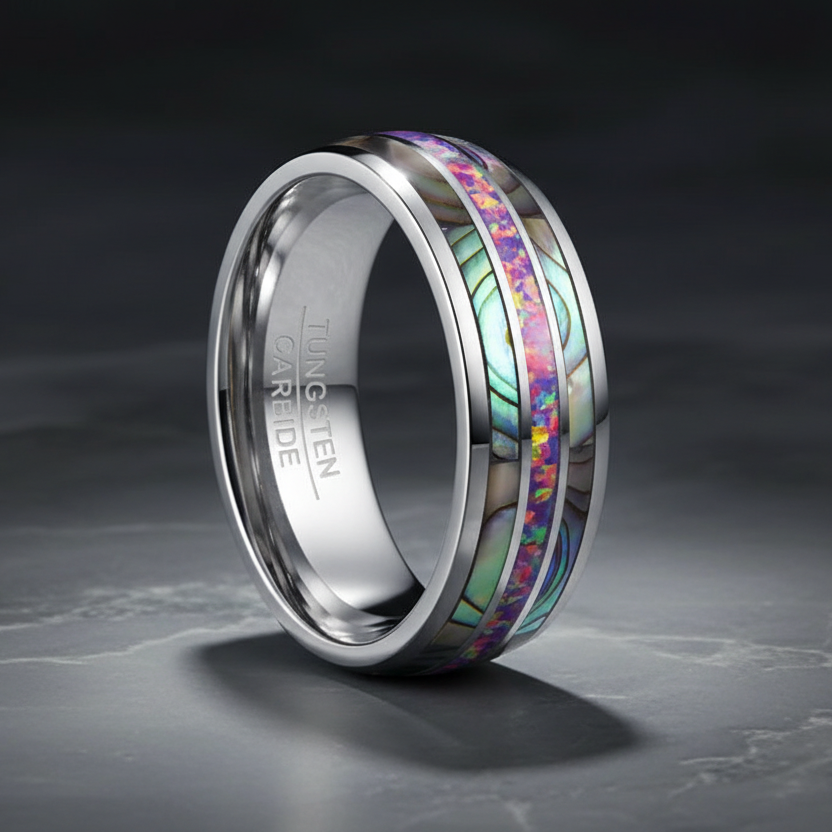 Purple Color Opel Tungsten Steel Ring