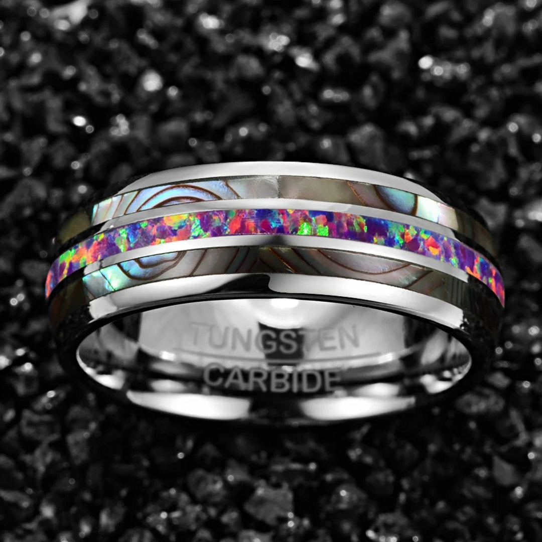 Purple Color Opel Tungsten Steel Ring