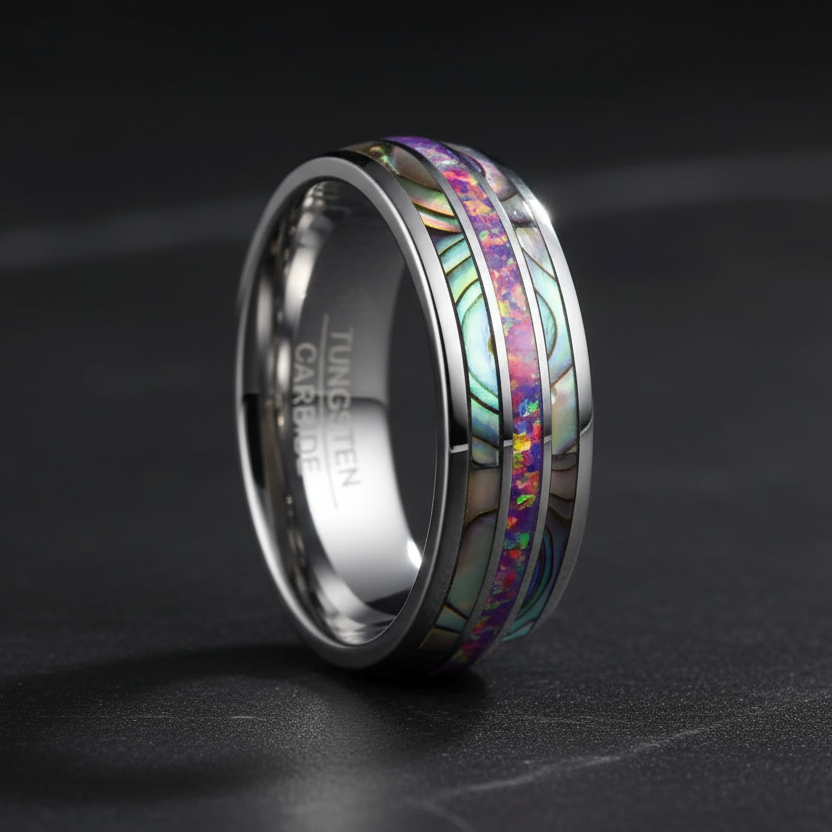 Purple Color Opel Tungsten Steel Ring