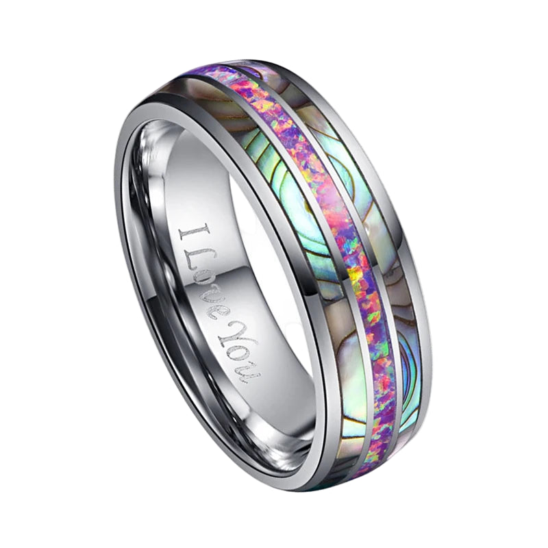 Purple Color Opel Tungsten Steel Ring
