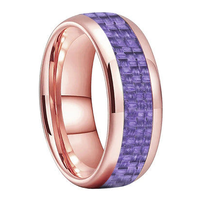 Purple Carbon Fiber Tungsten Ring 