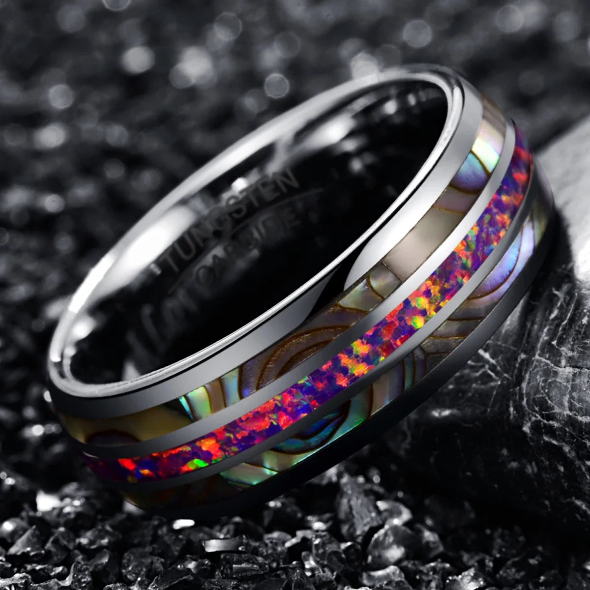 Purple Color Opel Tungsten Steel Ring