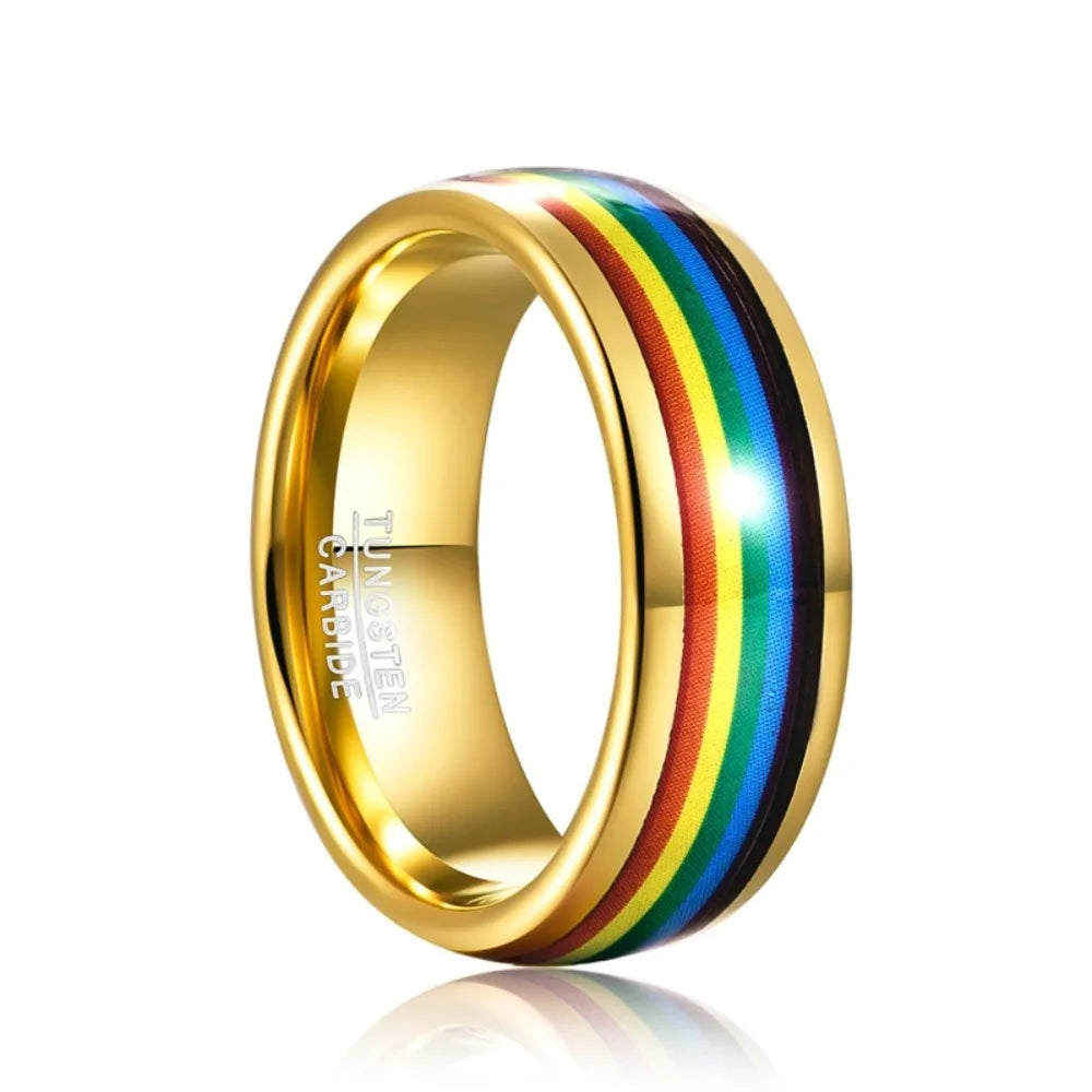 Rainbow 8mm Tungsten Ring