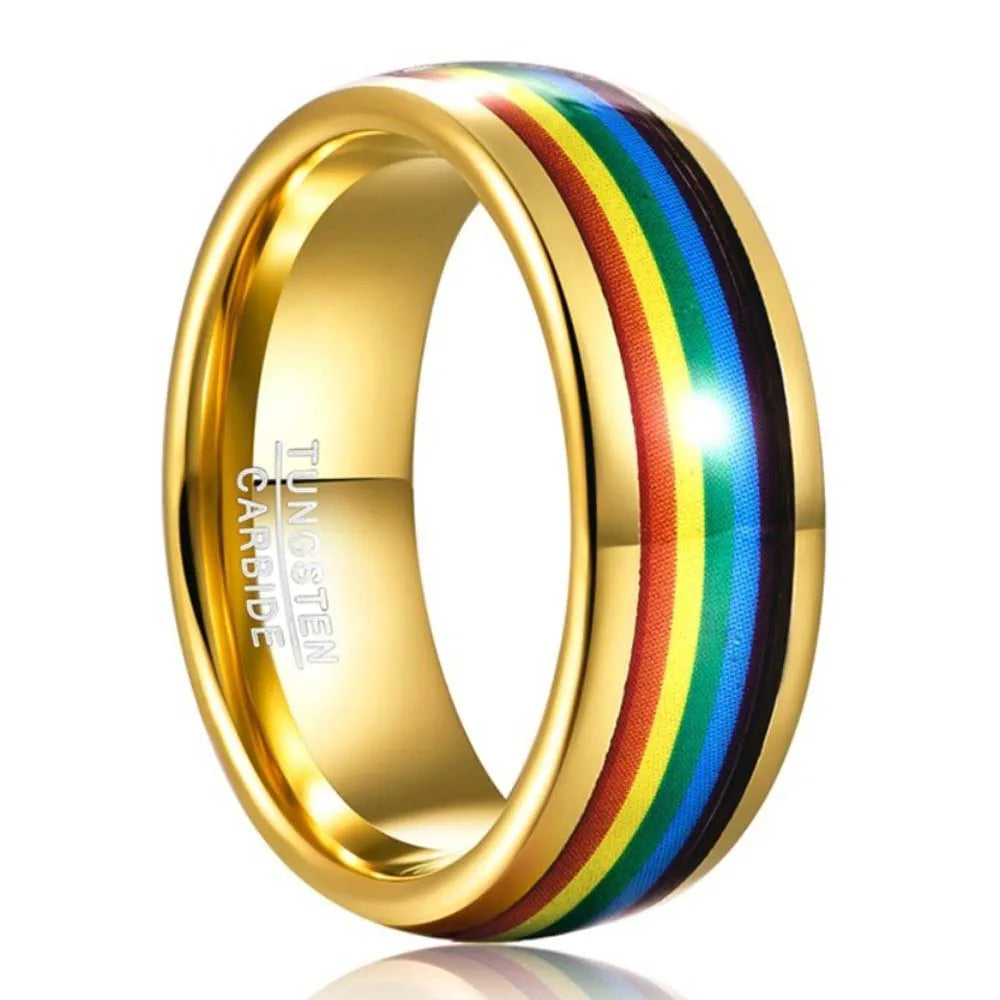 Rainbow 8mm Tungsten Ring