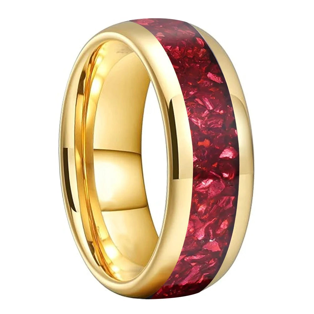 Red Crystal Tungsten Ring