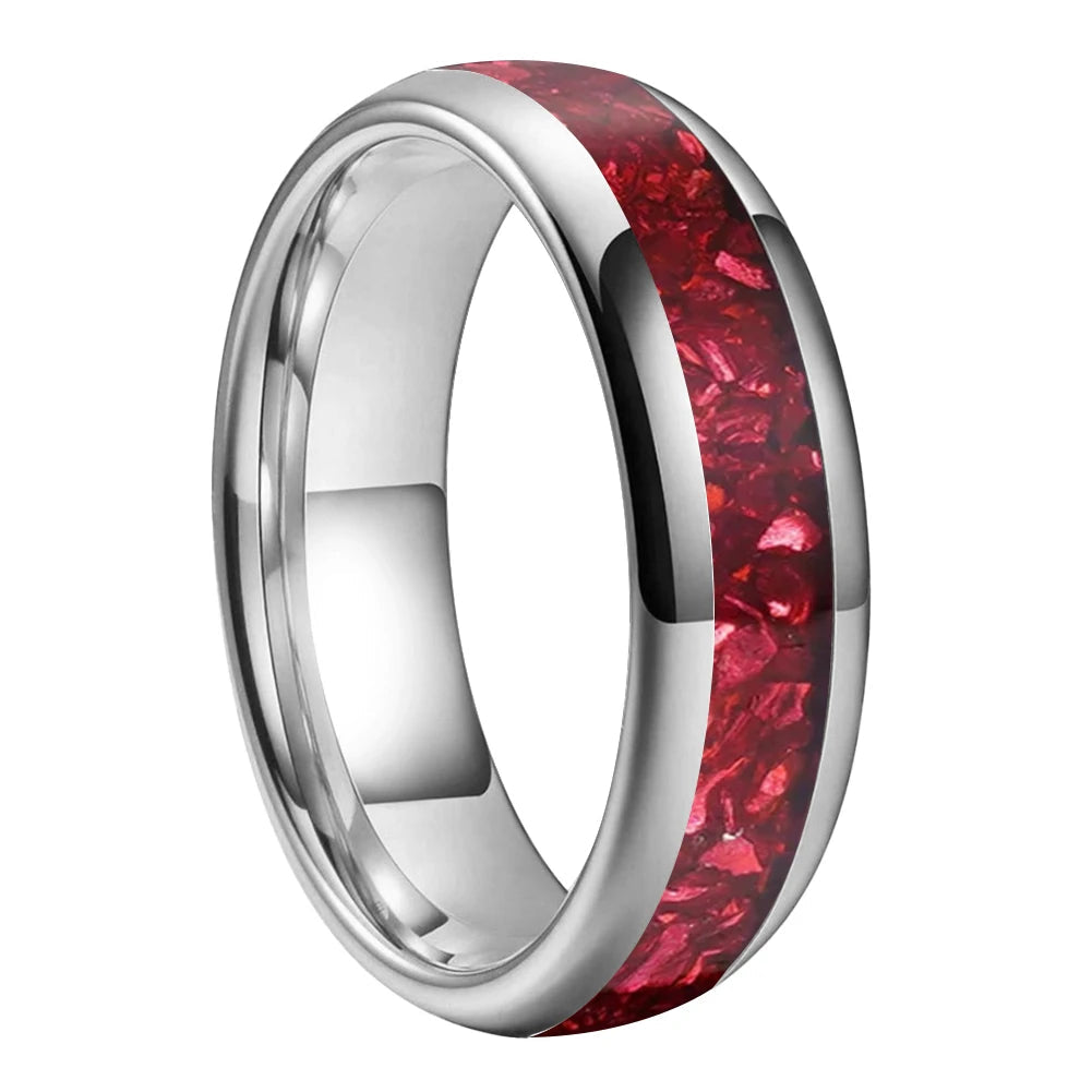 Red Crystal Tungsten Ring-8mm- Realtungsten Brand