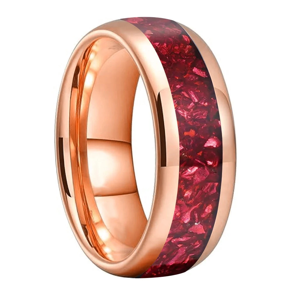 Red Crystal Tungsten Ring-8mm- Realtungsten Brand