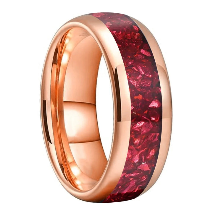 Red Crystal Tungsten Ring-8mm- Realtungsten Brand