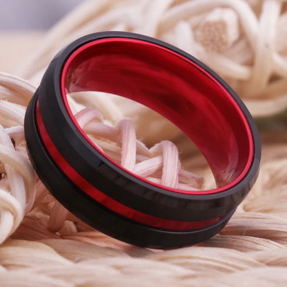 Red Line Tungsten Ring – RealTungsten