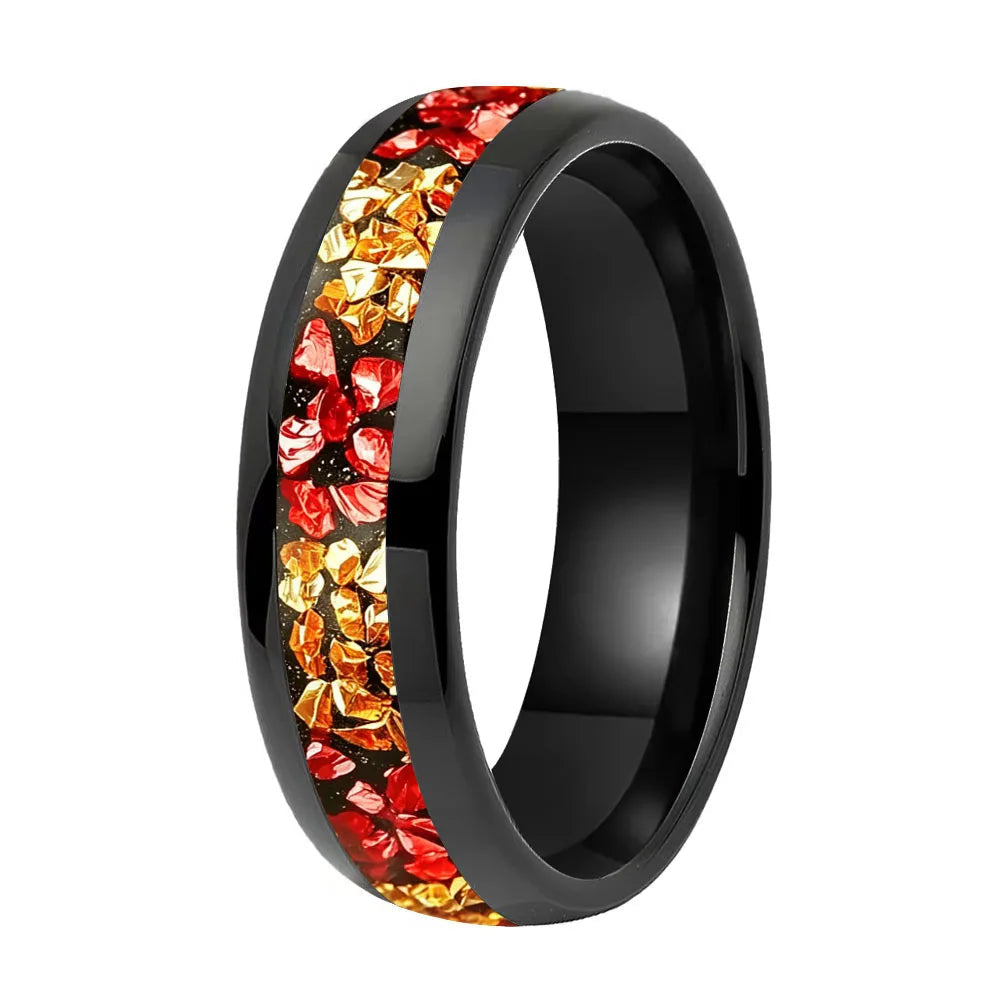 6mm Red and Gold Tungsten Ring
