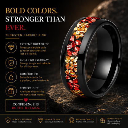  Red and Gold Tungsten Ring 