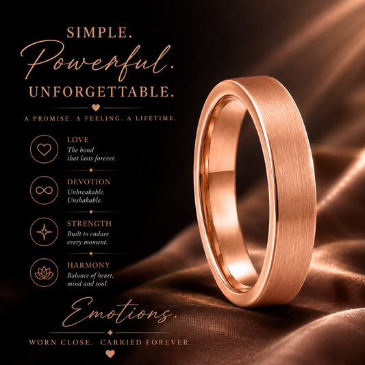 Rose Gold Tungsten Ring for Women