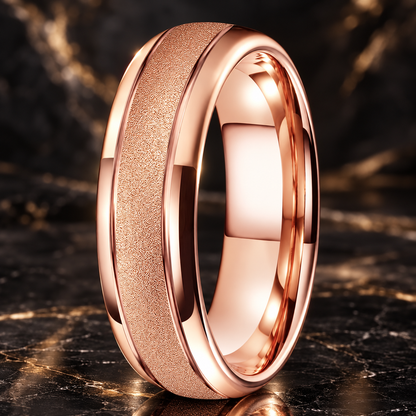 Sandblasted Tungsten Ring