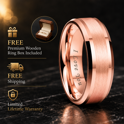 Rose gold i love you ring