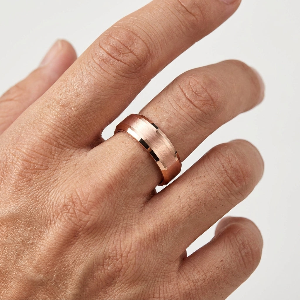 Rose_Gold-Tungsten-Wedding_Band for men