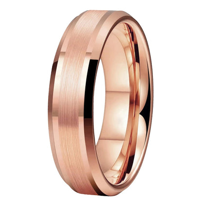 Rose Gold Tungsten Mens Wedding Band