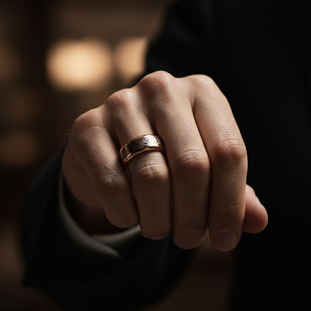 Rose Gold Dragon & Carbon Fiber Tungsten Ring