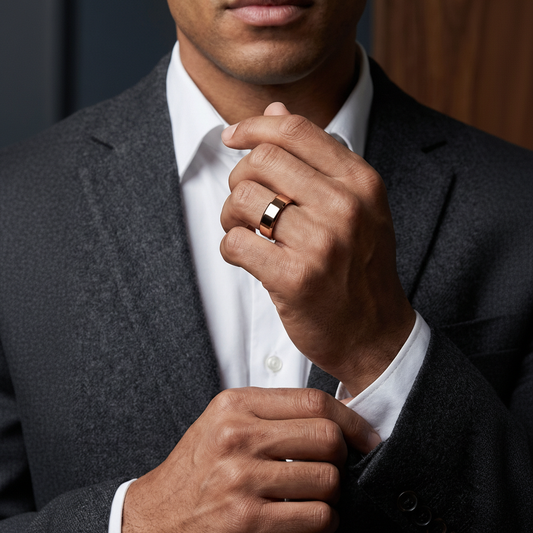 Rose Gold Tungsten Wedding Band 