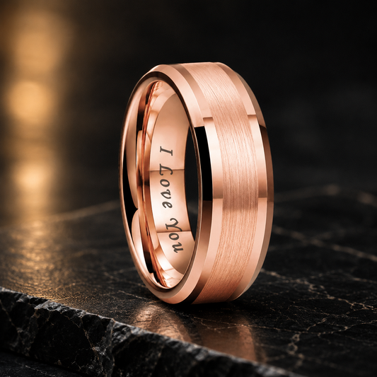 Rose gold i love you ring