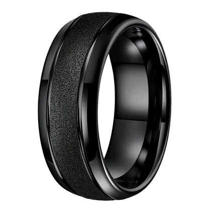 Sandblasted Tungsten Ring