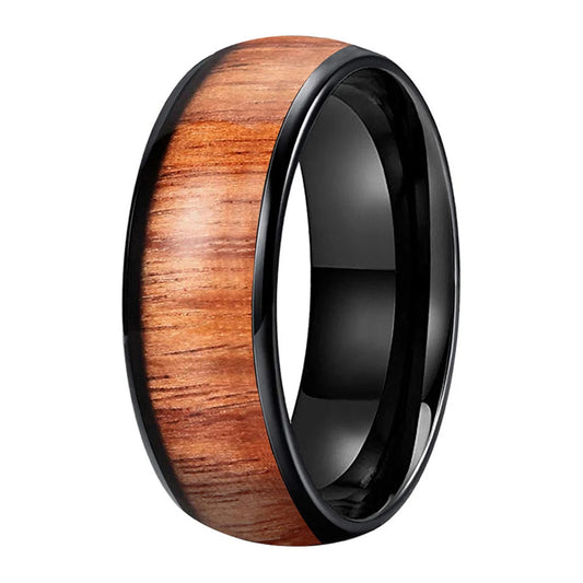 Koa Wood Tungsten Ring