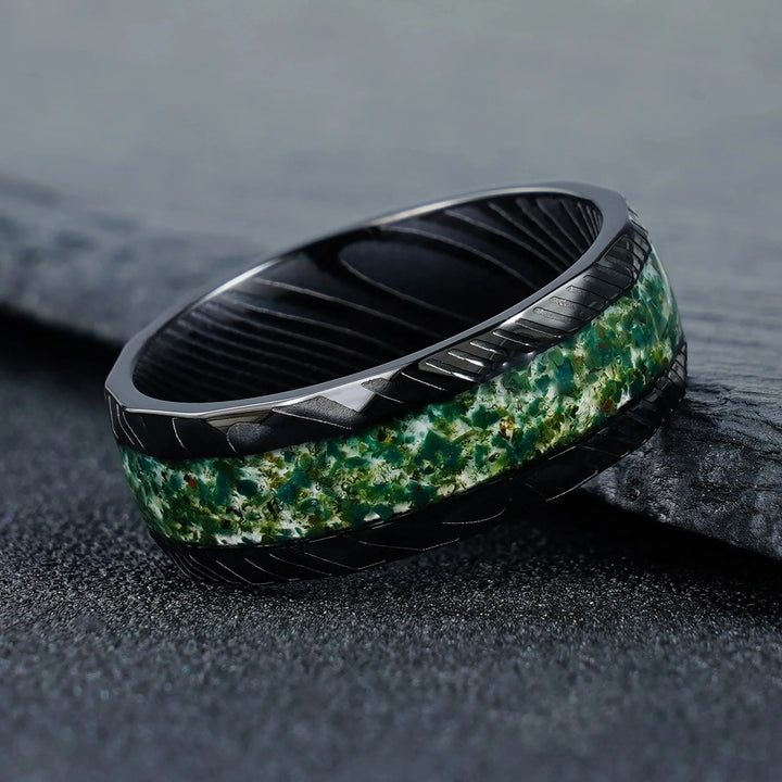 Men aquatic plant damascus ring
